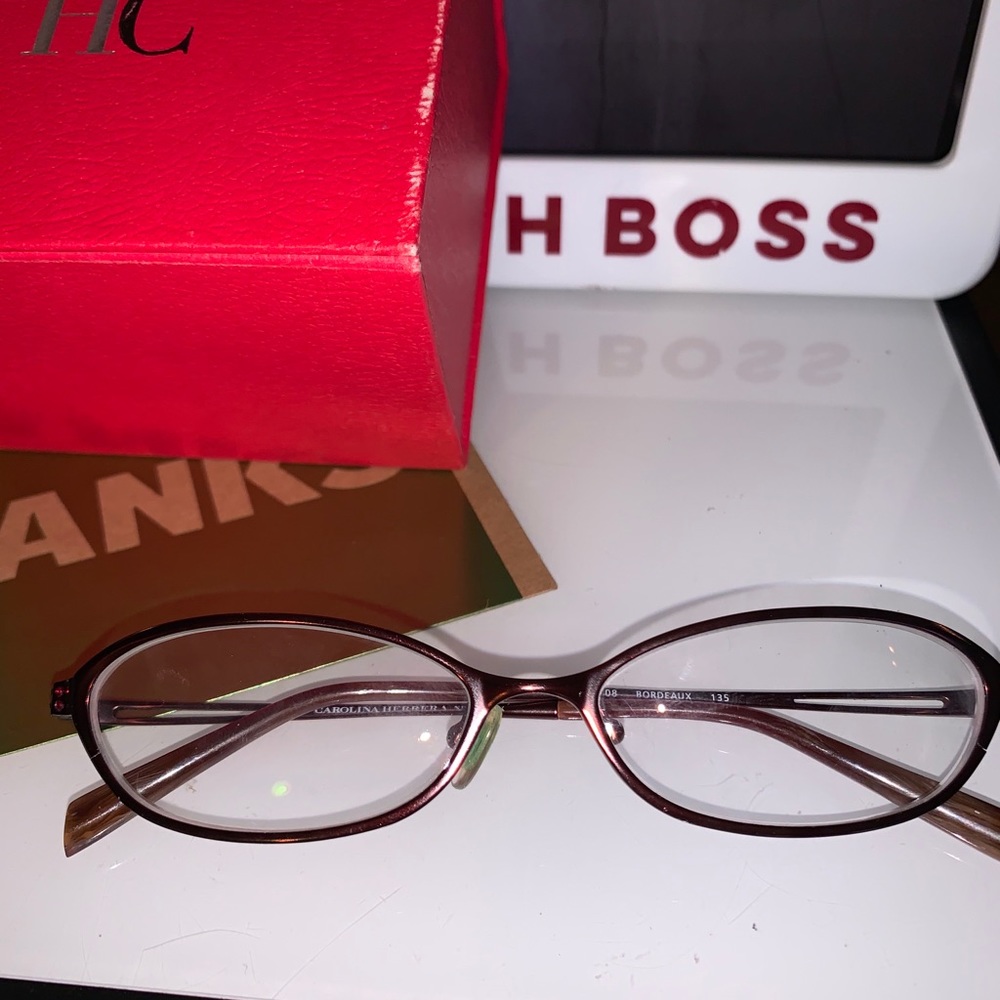 Rare Carolina Herrera H108 Bordeaux 135 Rx glasses